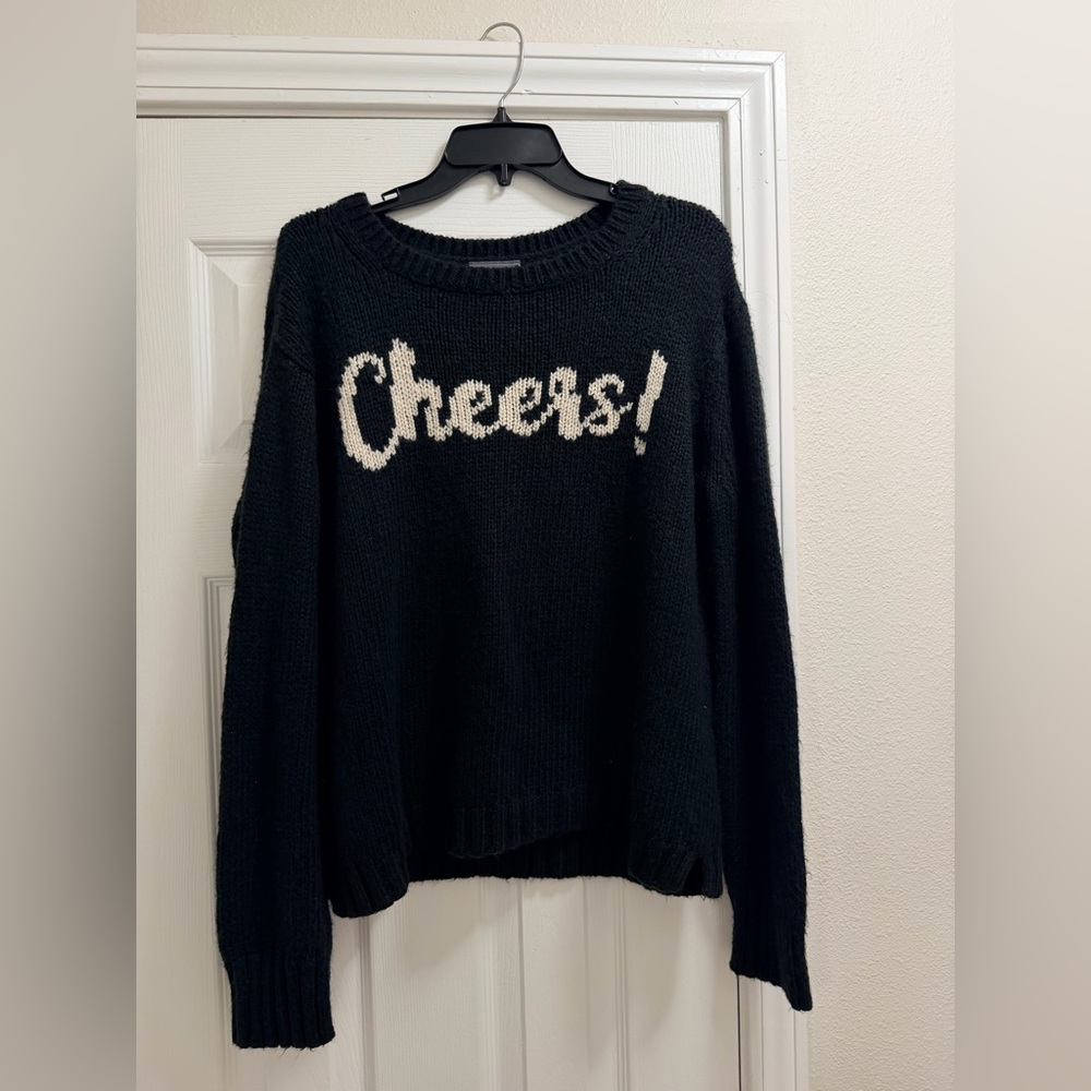 Wooden Ships Black and White 'Cheers!' Sweater